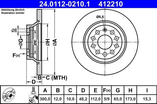 Brake disc ate 0112 - brake,